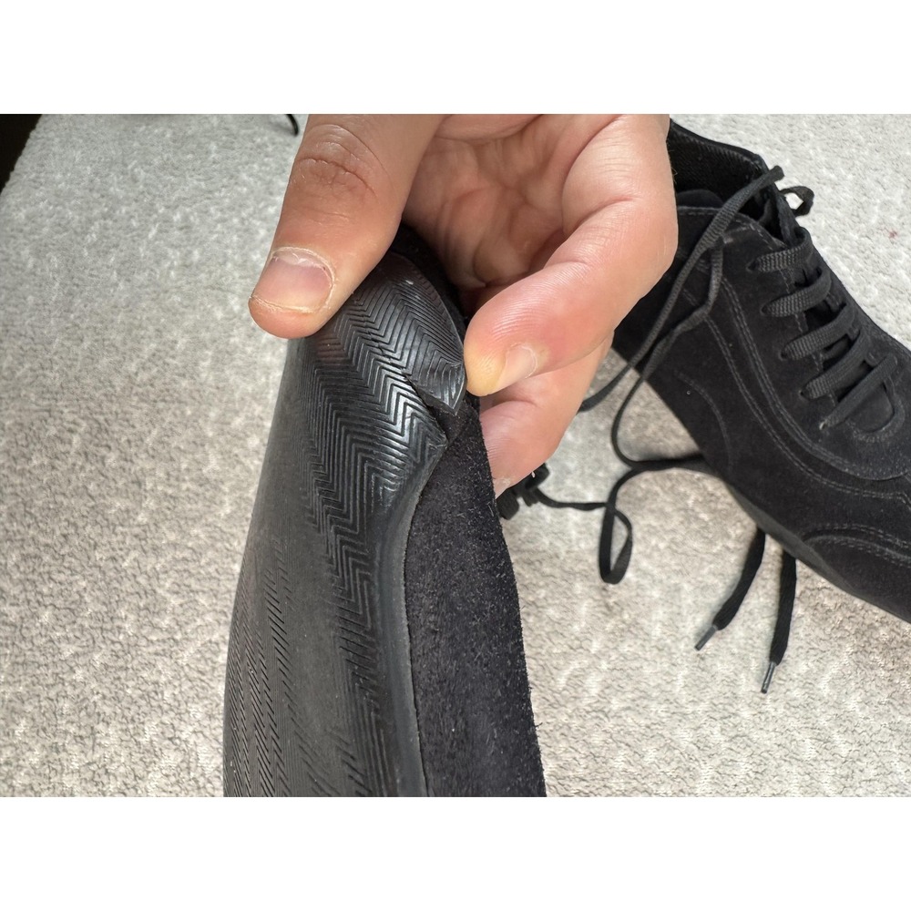Salvatore Ferragamo Shoes Mens Size 12 Black Suede Lace Up Casual Italy Sneakers - Picture 8 of 10